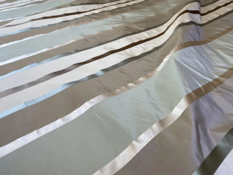 IMG_5497 Scalamandre  Belle Blue, Soft Browns & Creams Silk Satin Texture Stripe MSRP USD 188/Y