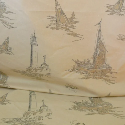 P1320345 by yard Summer Hill "Mariner Toile" Linen Black Natural Nautical Toile Boats Ship Heavy MSRPUSD 248/y