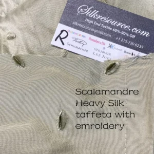 IMG_4508 6 Boxr Scalamandre 1y+ Silk Embroidery Icy Pale Green Showroom Sample