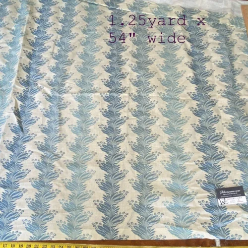 IMG_4695 16 Boxw Scalamandre Square Showroom Sample 1.25 Yard Denise Stripe Blue and White MSRP USD236/Yard