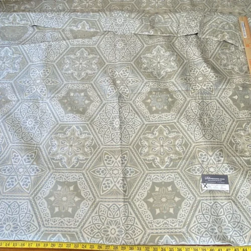 1 Boxx Scalamandre 2.2 Yards Highland Court KALEIDOSCOPE Silk Blend Medallion Tile Damask Seafoam Cream Pale Aqua