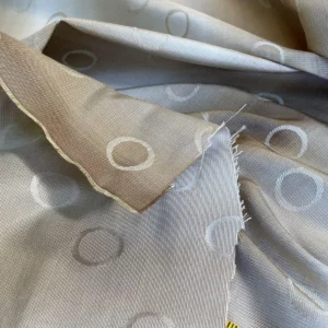 IMG_4914 Scalamandre Avinger Reversible Tan/oyster Silk Cotton Silver Grey Beige White Abstract Circle MSRP USD 200+/Y