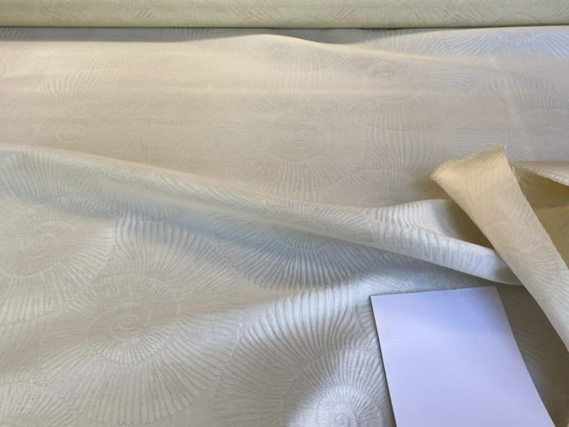 IMG_4940 Scalamandre  Nautilo Sheer Eggshell Silk Organza Semi Sheer Seashell Nautical MSRP USD 303/Y