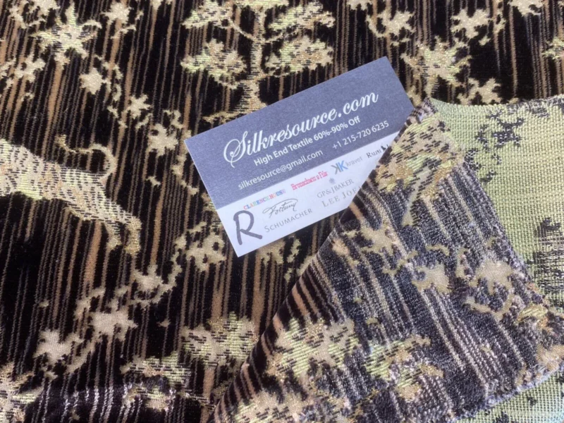 IMG_4975 13 Boxr Scalamandre  Santini Gold Square Silk Velvet Lion Animal Leopard Forest MSRP USD 882/y