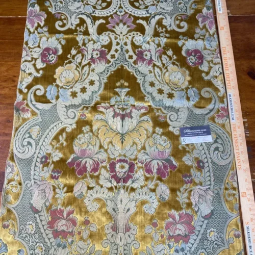 IMG_4977 14 Boxr Scalamandre Tosca Silk Velvet In Yellow Gold Pink MSRP USD 956/Y