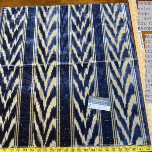 15 Boxr Scalamandre Square 26x26" Marghillan Blue Velvet MSRP USD 738/Y