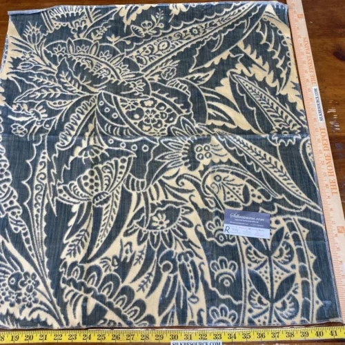 IMG_4983 10 Boxr Scalamandre Welwyn Bluebell Square Showroom Sample Cut Silk Velvet  MSRP USD 2332/Y