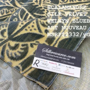 IMG_4984text 10 Boxr Scalamandre Welwyn Bluebell Square Showroom Sample Cut Silk Velvet  MSRP USD 2332/Y
