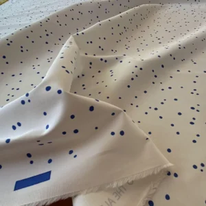 IMG_5214 Scalamandre " Van Cotton Print Navy On White Polka Dots MSRP USD 176/Y Albert Hadley To Van Truex Hn"