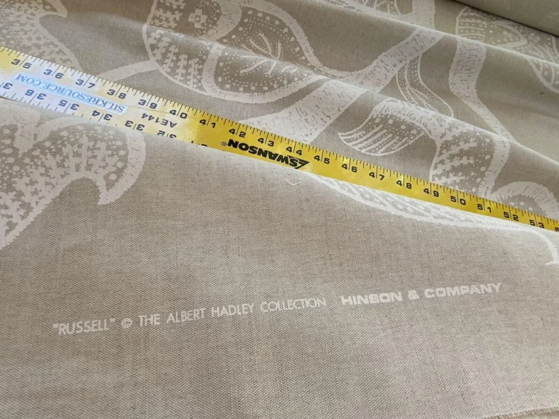 IMG_5300 Scalamandre Russell Linen Cotton China White Albert Hadley Print Jacobean MSRP USD 188/Y