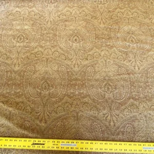 IMG_5315 Scalamandre Asha Topaz MSRP USD 256/Y Woven Turkish Paisley Chenille Gold Paisley