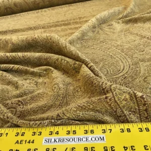 IMG_5319 Scalamandre Asha Topaz MSRP USD 256/Y Woven Turkish Paisley Chenille Gold Paisley