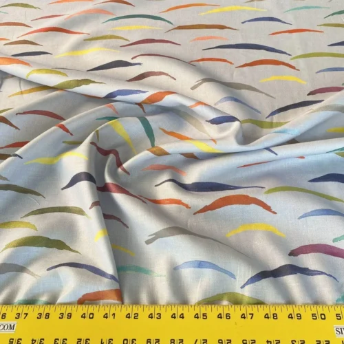 IMG_5388 Scalamandre " Salvo Confetti MSRP USD 206/Y Stunning Abstract Art On Linen Seagull"