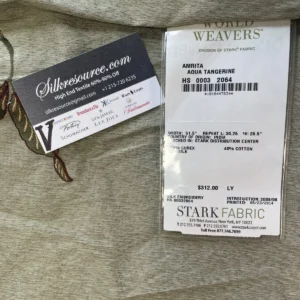 1 Boxv Scalamandre Square Showroom Sample 1.2yard Amrita Aqua Tangerine MSRP USD 624/Y