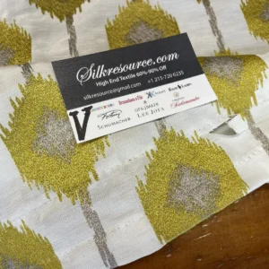 IMG_5801 10 Boxv Scalamandre Square Showroom Sample 1.1 Yard Yellow Peacock Embroidery