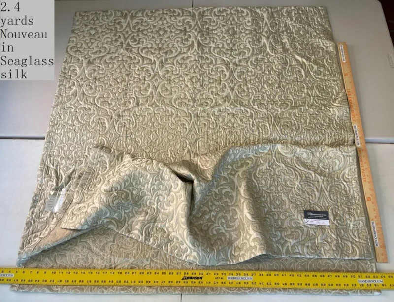 IMG_6128 11 Boxr 2.4yds Highland Court Nouveau In Seaglass Quilted Silk Tapestry MSRP About 0/y