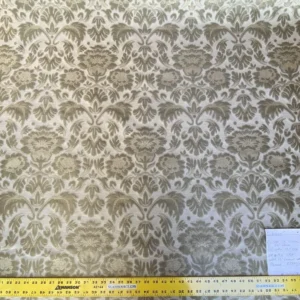 IMG_6288 Fabricut Byrnes In Linen Beige Silk Cotton Lampas Renaissance Damask MSRP USD 188.50/Y