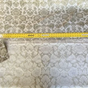 IMG_6293 Fabricut Byrnes In Linen Beige Silk Cotton Lampas Renaissance Damask MSRP USD 188.50/Y