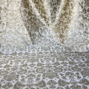 IMG_6294 Fabricut Byrnes In Linen Beige Silk Cotton Lampas Renaissance Damask MSRP USD 188.50/Y