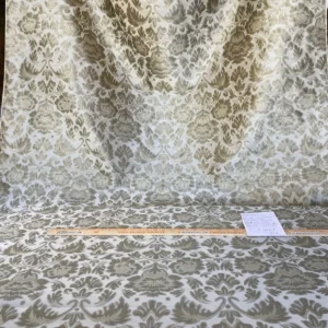 IMG_6295 Fabricut Byrnes In Linen Beige Silk Cotton Lampas Renaissance Damask MSRP USD 188.50/Y