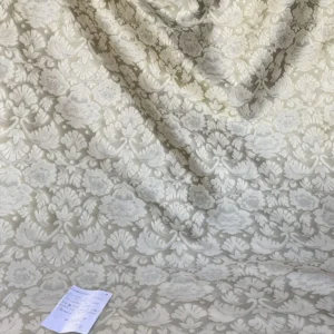 IMG_6301 Fabricut Byrnes In Linen Beige Silk Cotton Lampas Renaissance Damask MSRP USD 188.50/Y