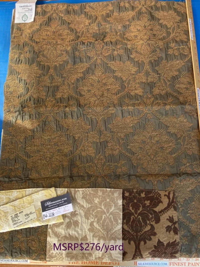 12a Berkbox4 Scalamandre Silk Square Volterra Moss 25” wide 34” long