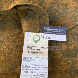 12a Berkbox4 Scalamandre Silk Square Volterra Moss 25” wide 34” long
