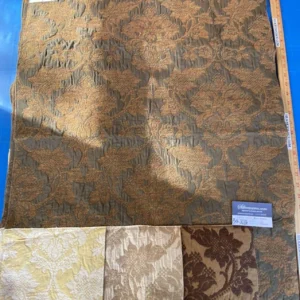 1 Berkbox91 Square Jacquard by Old World Weavers Quatrefoil Aqua Chenille Jacquard Green Beige Diamond Ogee Small Scale MSRP USD244/y
