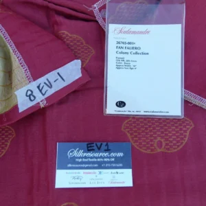 8 Ev1 2y Scalamandre Colony Fan Faliero Red Gold Silk Linen Damask MSRP USD 300/Y