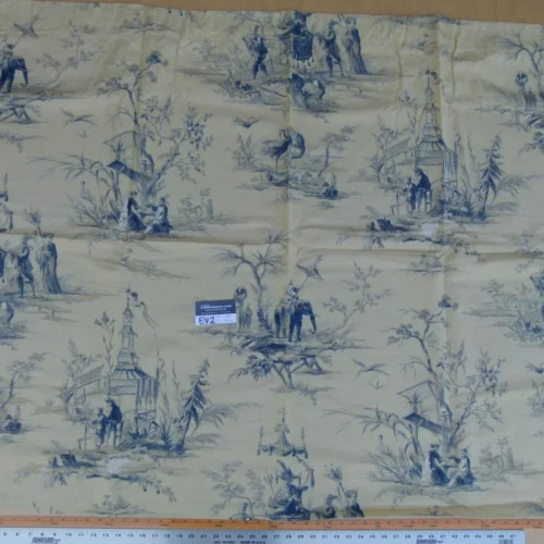 7 Ev2 Scalamandre 1.2y Voyage En Chine Bleu Blue Chinoiserie Print