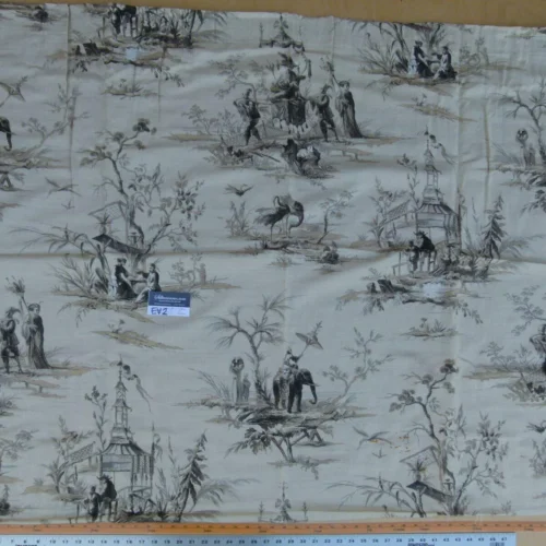 9 Ev2 2.4y Scalamandre Voyage En Chine Black Chinoiserie Print