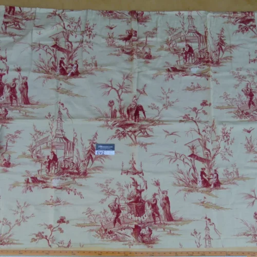 P1050684 11 Ev2 1.2y Scalamandre Voyage En Chine Red Chinoiserie Print