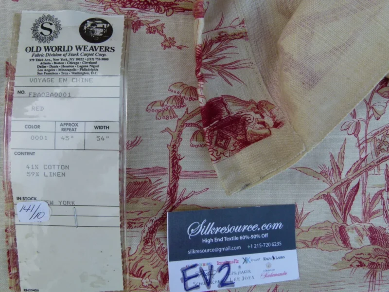 P1050685 11 Ev2 1.2y Scalamandre Voyage En Chine Red Chinoiserie Print