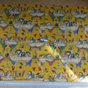 P1050706 19 Ev2 1.2y Scalamandre Juggler Yellow Cotton Circus Print