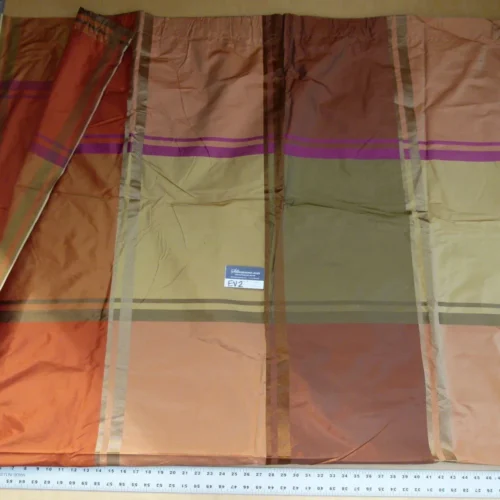 28 Ev2 2.4y Scalamandre Image Adobe Moss Rust Green Orange Silk Plaid