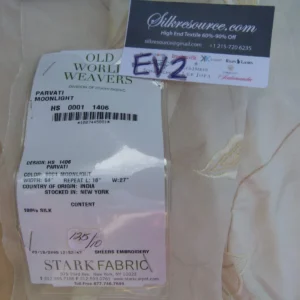 P1050766 42 Ev2 2.4y Scalamandre Parvati 100% Silk Organza Sheer Embroidery Floral Moonlight