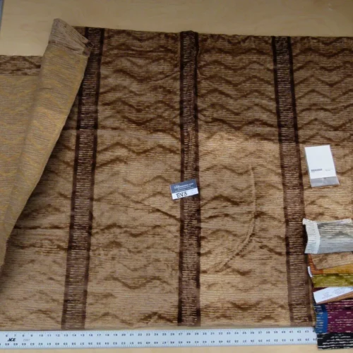 P1060280 1 Ev3 2.1y Scalamandre Colony Zig Zag Brown Velvet Geometric Stripe