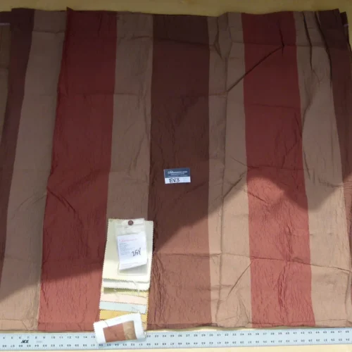 P1060306 11 Ev3 2.5y Scalamandre Colony Batavia Rigato Matelasse Stripe Madder Red Henna Brick MSRP USD 338/Y