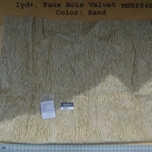 12 Ev3 Scalamandre 1.25y Faux Bois Sand Velvet Jacquard MSRP USD 480/Y