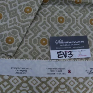 P1060313 13 Ev3 Scalamandre Colony 2.4y Mysore Coordinato Bianco Beige Gold Geometric MSRP USD 318/Y (copy)