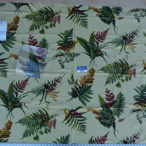 4 Ev4 Scalamandre 1.3y Felce Cotton Linen Yellow Fern Turtle MSRP USD 276/Y