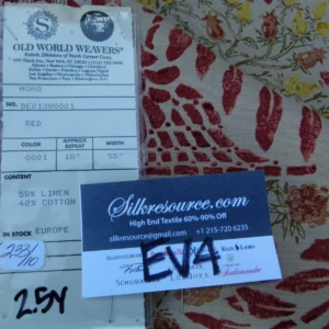 P1060334 8 Ev4 Scalamandre 2.4y Moro Red Yellow Bouquet Cotton Linen Print