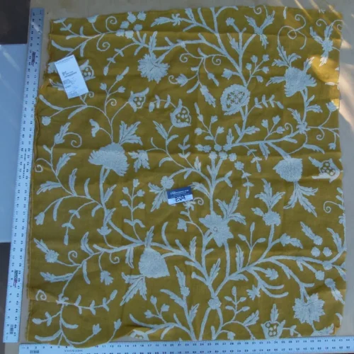 9 Ev4 Scalamandre 47"x43" Balik-gold Wool Crewel On Jute MSRP USD 152/Y