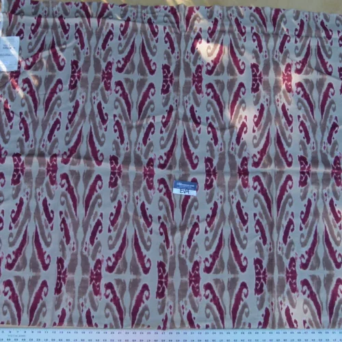 22 Ev4 1.2y Scalamandre Moorea Island Mulberry Bark Red Tan Linen Print