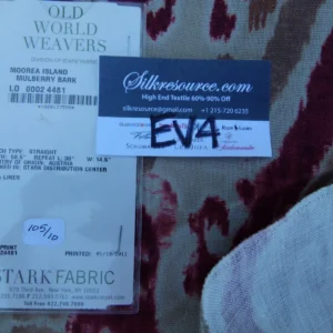 P1060369 22 Ev4 1.2y Scalamandre Moorea Island Mulberry Bark Red Tan Linen Print