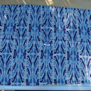 P1060372 24 Ev4 1.2y Scalamandre Moorea Island Indigo Blue Tan Linen Print