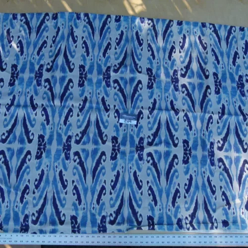 P1060372 24 Ev4 1.2y Scalamandre Moorea Island Indigo Blue Tan Linen Print