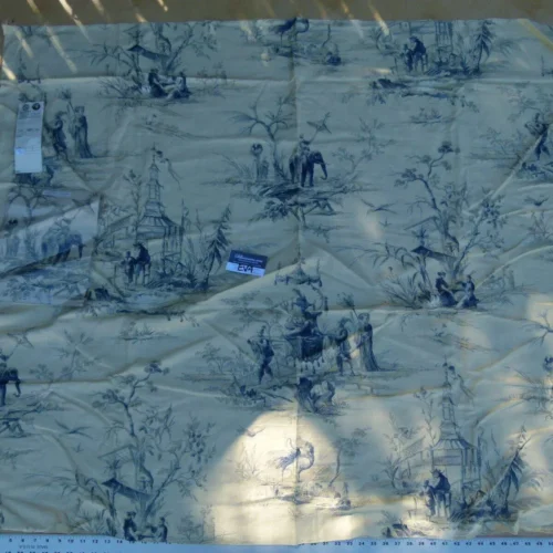 31 Ev4 1.2y Scalamandre Voyage En Chine Bleu Blue Chinoiserie Print