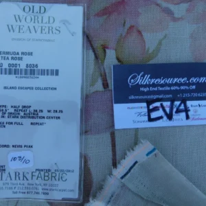 P1060396 35 Ev4 Scalamandre 1.2y Bermuda Rose Tea Rose Pink Off White Floral Linen Print