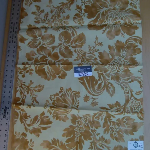 12 Ev5 34"x25" Scalamandre Showroom Sample Uppark Sand Tan Gold Cotton Floral Print MSRP USD 576/Y